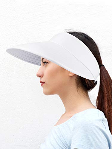 Syhood 2 Pieces Women Sun Visor Wide Brim Adjustable Golf - color: Color Set 1