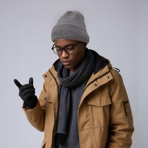 Winter Beanie Hats for Women Men Fleece Slouchy Knit Thick Beanies Warm Thermal Snow Ski Hat Gifts for Cold Weather - color: Grey