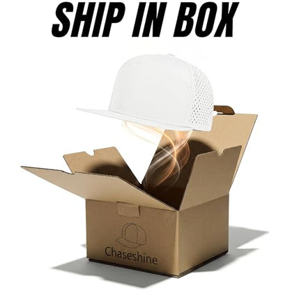4 Inclusive Sizes Performance Flat Brim Trucker Hat Men Women, 7 Panel Snapback Running - color: 62.white