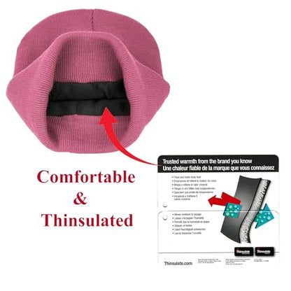 3M Thinsulate Women Men Unisex Knitted Thermal Winter Cap Casual Beanies - color: Light Pink