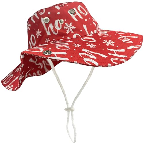 Funny Sun Hat for Men Women Wide Brim Bucket Hat Hiking Boonie Hat Summer Beach Fishing Caps - color: Christmas