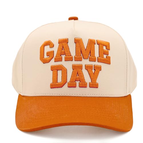 Funky Junque Trucker Snapback Hat - color: Game Day - Orange/Beige