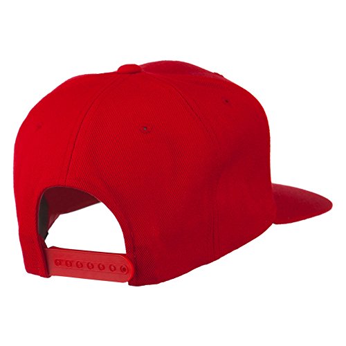 e4Hats.com Gold Lion Embroidered Wool Snapback Cap - color: Red