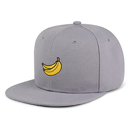 JPAK Banana Fruit Hip-Hop Snapback Hat Embroidered Baseball Cap Monkey - color: 02. Light Grey