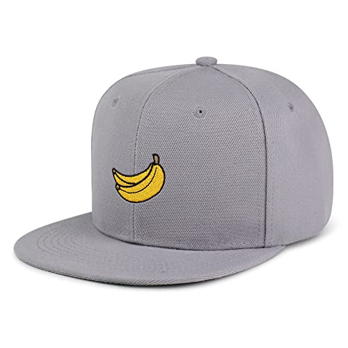 JPAK Banana Fruit Hip-Hop Snapback Hat Embroidered Baseball Cap Monkey - color: 02. Light Grey