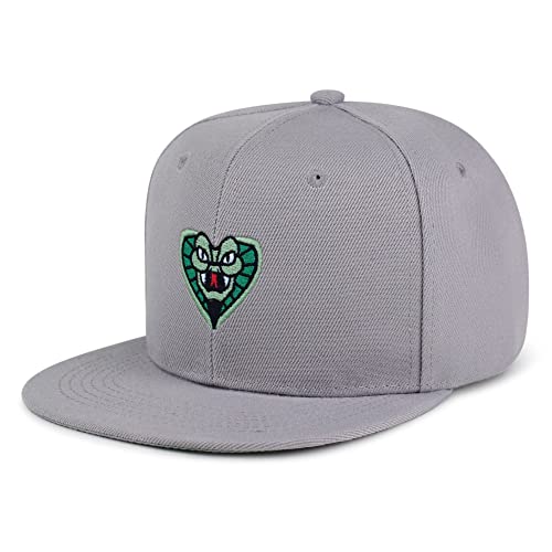 Snake Hip-Hop Snapback Hat Embroidered Baseball Cap Cobra - color: 02. Light Grey