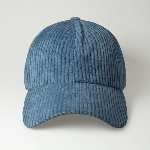 CHOK.LIDS Corduroy Baseball Cap Dad Hat Adjustable Polo Style Curved Brim - color: Azure