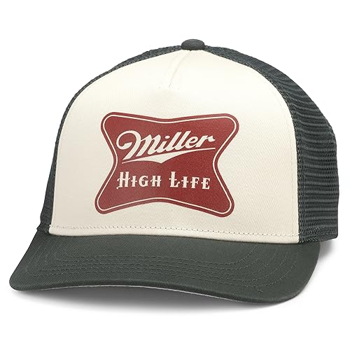 AMERICAN NEEDLE Miller High Life Beer Patch Unisex Adjustable Snapback Baseball Hat - color: Dark Green/White