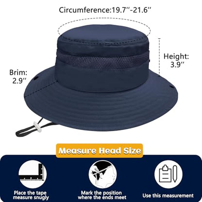 ZOORON Outdoor Kids Sun Hat UPF 50+ Quick Dry Bucket Hat for Boys Girls - color: 2pack-navy/Dark Grey