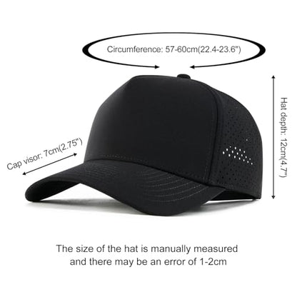 BOTVELA Men Adjustable Snapback Laser Cut Mesh Baseball Cap - color: Black