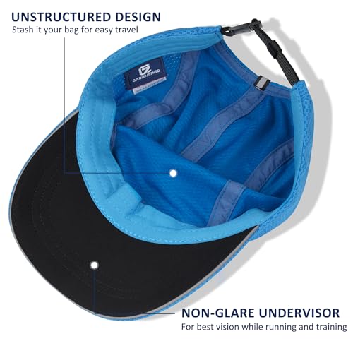 GADIEMKENSD Women's Race Day Running Cap Performance Mesh Hat - Excellent Ventilation, Lightweight, Reflective Safety - color: Blue