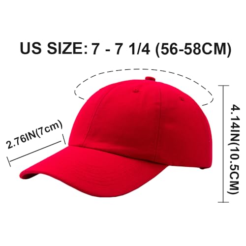 Hats for Men Classic Adjustable Strapback Cotton Dad Hats Baseball Caps for Men and Women - color: Red