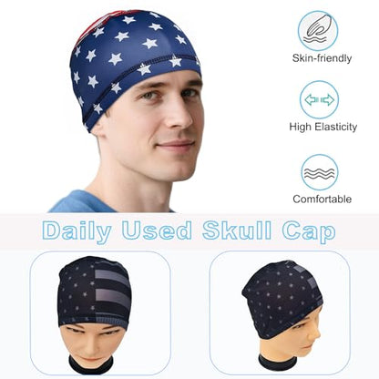 Cooling Skull Caps for Men Hard Hat Helmet Liner Cycling Cap Running Beanie - color: 4pcs Plain Style