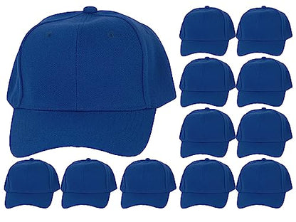 TOP HEADWEAR 12-Pack Adjustable Baseball Hat - color: Blue