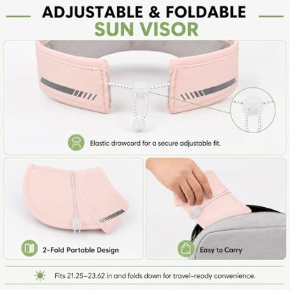 Sun Visor Caps Foldable Brim Adjustable Visor Hats for Women Men - color: 2# Pink