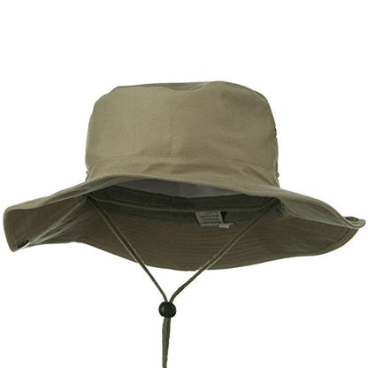 Extra Big Size Brushed Twill Aussie Hats - color: Khaki, size: XX-Large-3X-Large
