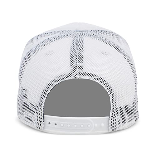Lids Blank Basic Foam Trucker Adjustable Snapback Hat - color: White/White