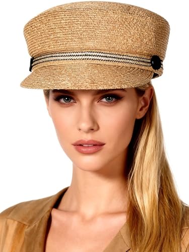 Straw Pillbox Hat for Women Ladies with Ribbon Button Wide Brim Cocktail Church Derby Tea Party Summer Beach Sun Hats - color: Mix Color
