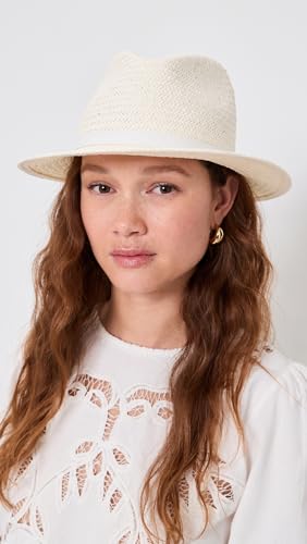 rag & bone Women's Packable Straw Fedora Hat - size: Medium-Large