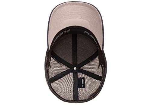 Flexfit Melange Unipanel Trucker Cap - color: Navy, size: Small-Medium