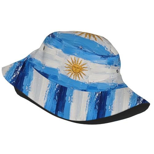 Bucket Hat for Men Women Packable Sun Hats Fisherman Outdoor Summer Travel Hiking Beach Caps - color: Argentine