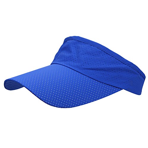 Mens Summer Quick-Dry Run Long Brim Empty Top Baseball Tennis Sun Hat Cap Visor - color: Royal Blue