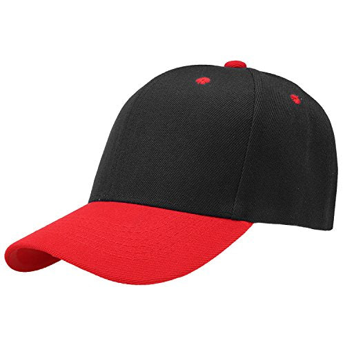 Falari Baseball Cap Adjustable Size for Running Workouts and Outdoor Activities All Seasons - color: 1pc Black/Red