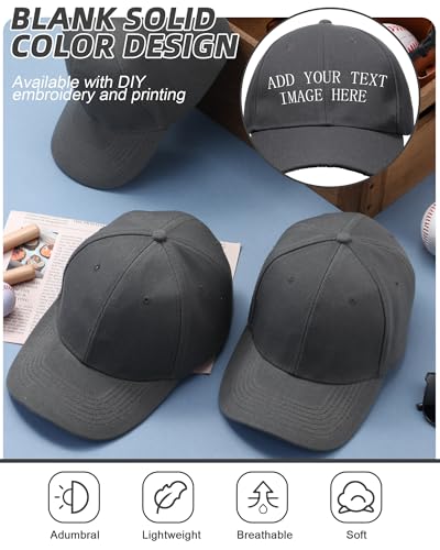 Handepo 24 Baseball Caps Adjustable - color: Dark Gray