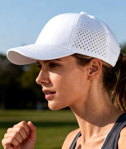 2 Pack Snapback Hats for Men Women Quick Dry Workouts Hat - color: White + Black