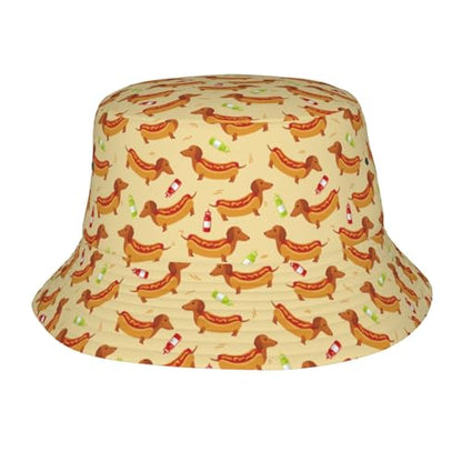 Bucket Hat for Men Women Packable Sun Hats Fisherman Outdoor Summer Travel Hiking Beach Caps - color: Dog