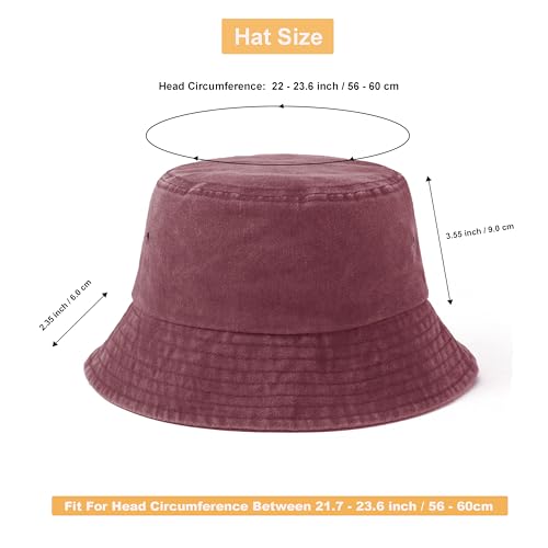 12 Pieces Vintage Washed Distressed Bucket Hat for Women Men Summer Twill Plain Bucket Cap - color: Multicoloured