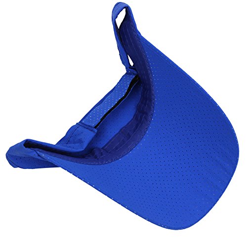 Mens Summer Quick-Dry Run Long Brim Empty Top Baseball Tennis Sun Hat Cap Visor - color: Royal Blue