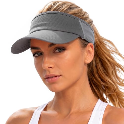 Sun Visor Hat for Women & Men UV Protection Lightweight Sports - color: Dark Gray