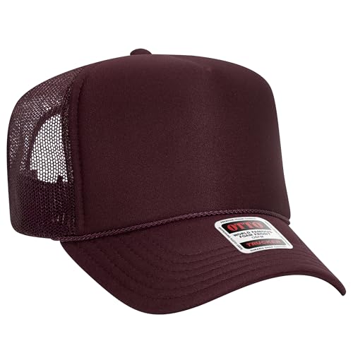 BROTHER TRUCKERS The World's Greatest Polyester Trucker Hat Blank in 73+ Colors - Wholesale Snapback Hat - color: Burg. Man