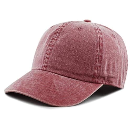 The Hat Depot 100% Cotton Pigment Dyed Low Profile Dad Hat Six Panel Cap - color: 1. Burgundy