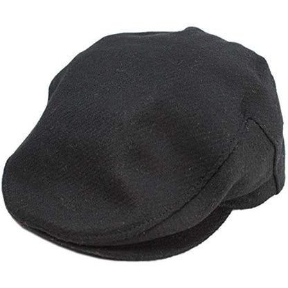 Biddy Murphy Newsboy Flat Cap, 100% Irish Wool - Made in Ireland - color: Black, size: X-Large