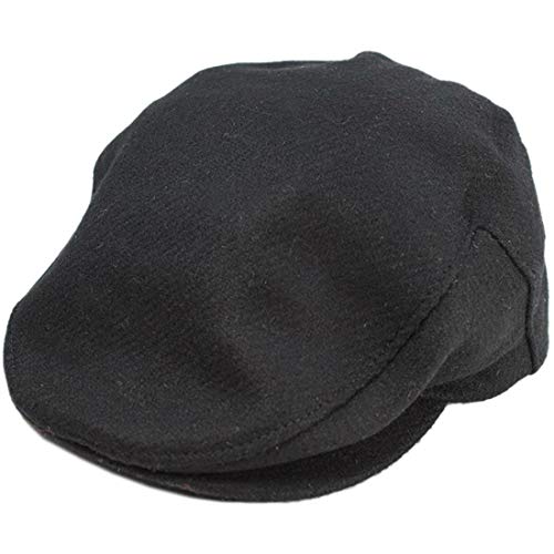 Biddy Murphy Newsboy Flat Cap, 100% Irish Wool - Made in Ireland - color: Black, size: Medium
