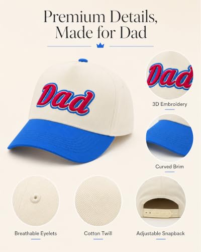 Waldeal Dad Hats for Men, 3D Embroidered Two Tone Dad Baseball Cap - color: Blue