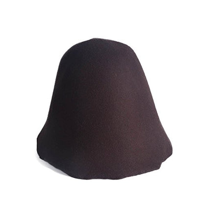Wool Felt Cone Cloche Hood Millinery Hats Fascinators Block Base Body B107 - color: #10 Brown