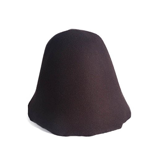 Wool Felt Cone Cloche Hood Millinery Hats Fascinators Block Base Body B107 - color: #10 Brown