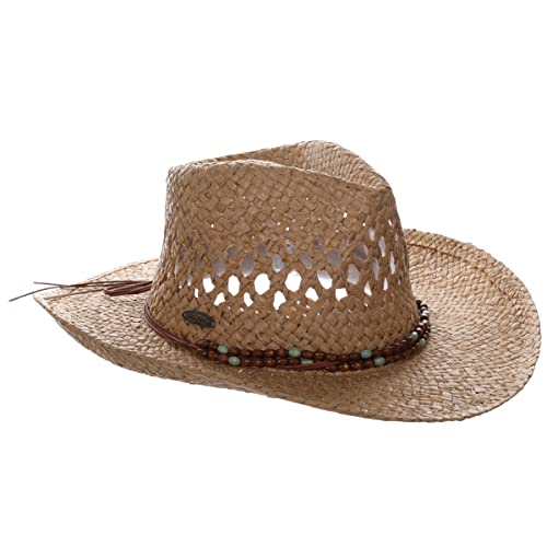 Panama Jack Drifter Sun Hat - Toyo Straw, 3 1/4" Shapeable Brim - color: Tea