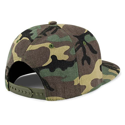 Snake Hip-Hop Snapback Hat Embroidered Baseball Cap Cobra - color: 14. Woodland Camo