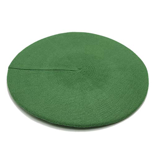 Wheebo Reversible Solid Color French Beret Hat for Women and Girls - color: Green
