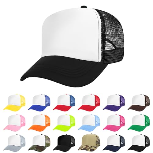 TOPTIE Kids Trucker Hat 5-Panel Foam Front Snapback Cap (Ages 3-7) - color: Purple/White