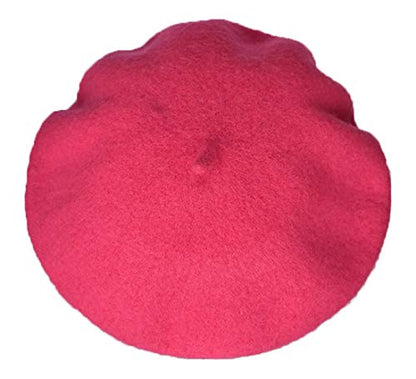 Kids Girls Boys Solid Color Classic French Style Beret Beanie Hat - color: Rose Red