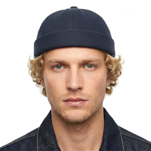 Initlove Mens Brimless Docker Hat Vintage Sailor Hat Skullcap Beanie Cap - color: G Dark Grey