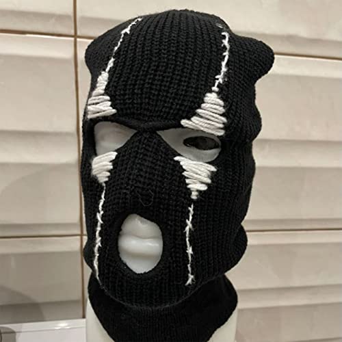 Balaclava Distressed Halloween Funny Balaclava Face Mask Scary Balaclava Hooded Party Hat Knitted Hat Beanies - color: J
