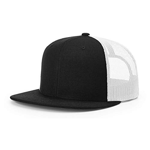 Richardson Unisex 511 Flatbill Trucker Adjustable Snapback Baseball Cap - color: Black/White