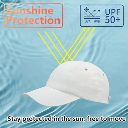 Ultra-Lightweight & Breathable UPF 50+ Baseball Cap - color: White