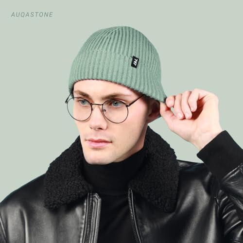 Fisherman Beanie Cuffed Knit Winter Hat Trawler Sailor Watch Cap Men Women - color: Ribbed (White)